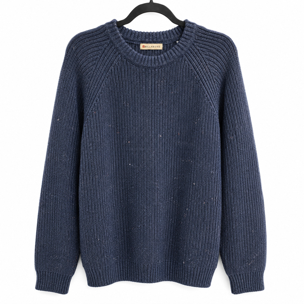 Marine Layer Speckled Knit Sweater XL Navy Chunky Cozy Cabin Core